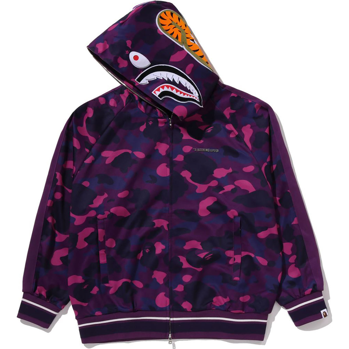 COLOR CAMO SHARK RELAXED FIT HOODIE TRACK JACKET MENS