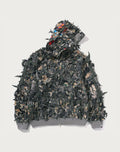 TREE EDGE CAMO LASER CUT CROPPED SHARK FULL ZIP HOODIE MENS