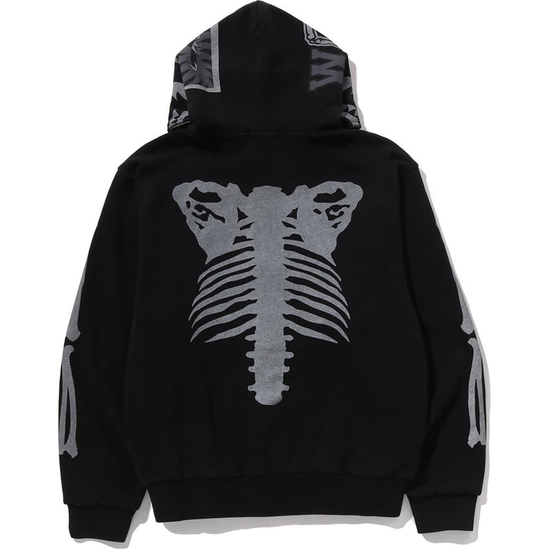 SKELETON SHARK HEAVY WASHED CROPPED FIT FULL ZIP HOODIE MENS