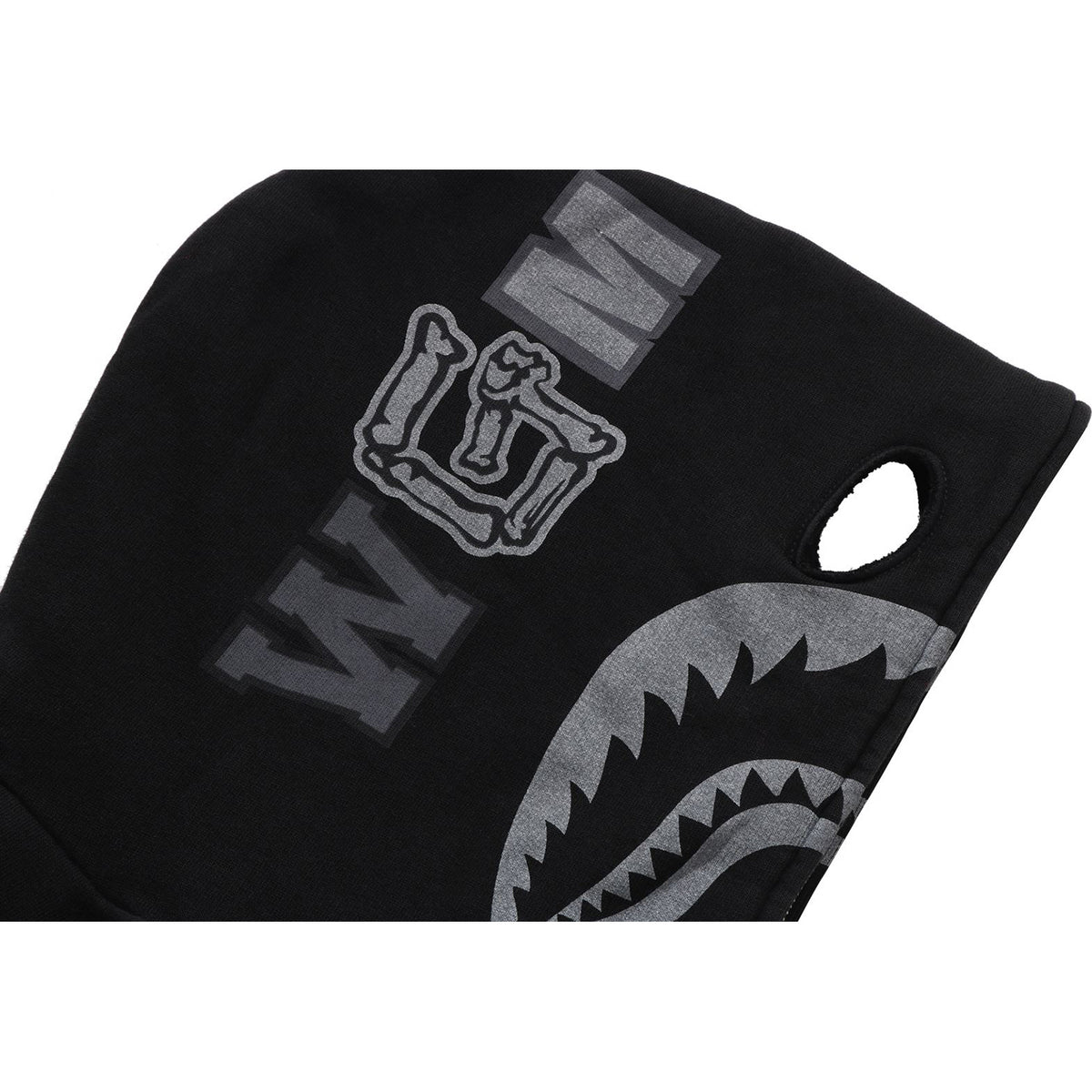 SKELETON SHARK HEAVY WASHED CROPPED FIT FULL ZIP HOODIE MENS