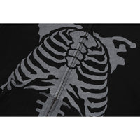 SKELETON SHARK HEAVY WASHED CROPPED FIT FULL ZIP HOODIE MENS