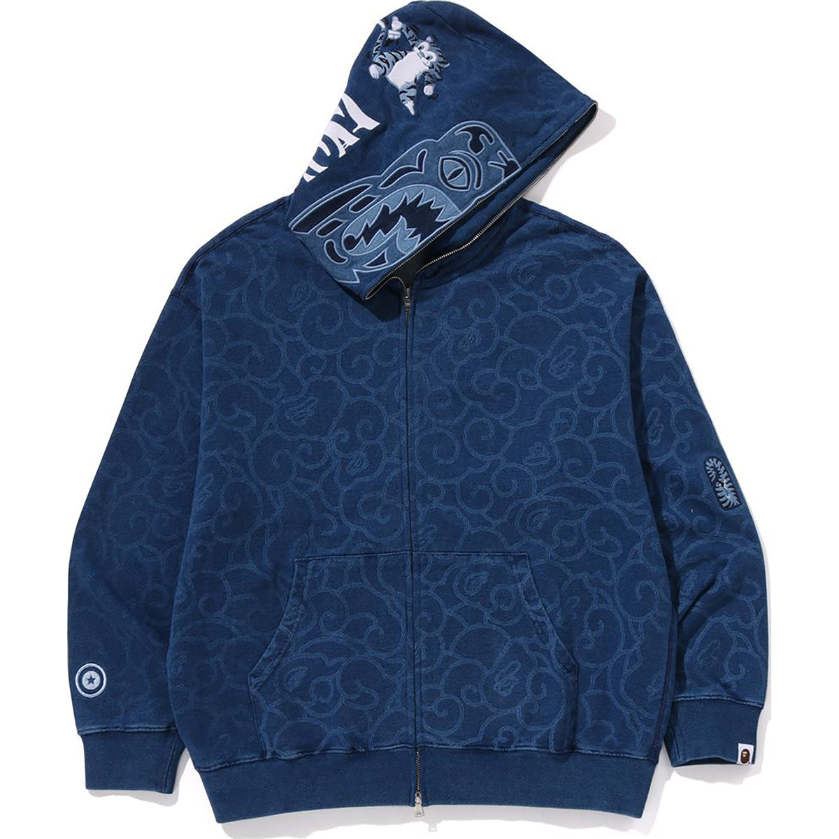 CLOUD CAMO TIGER UPCYCLED RELAXED FIT FULL ZIP HOODIE MENS