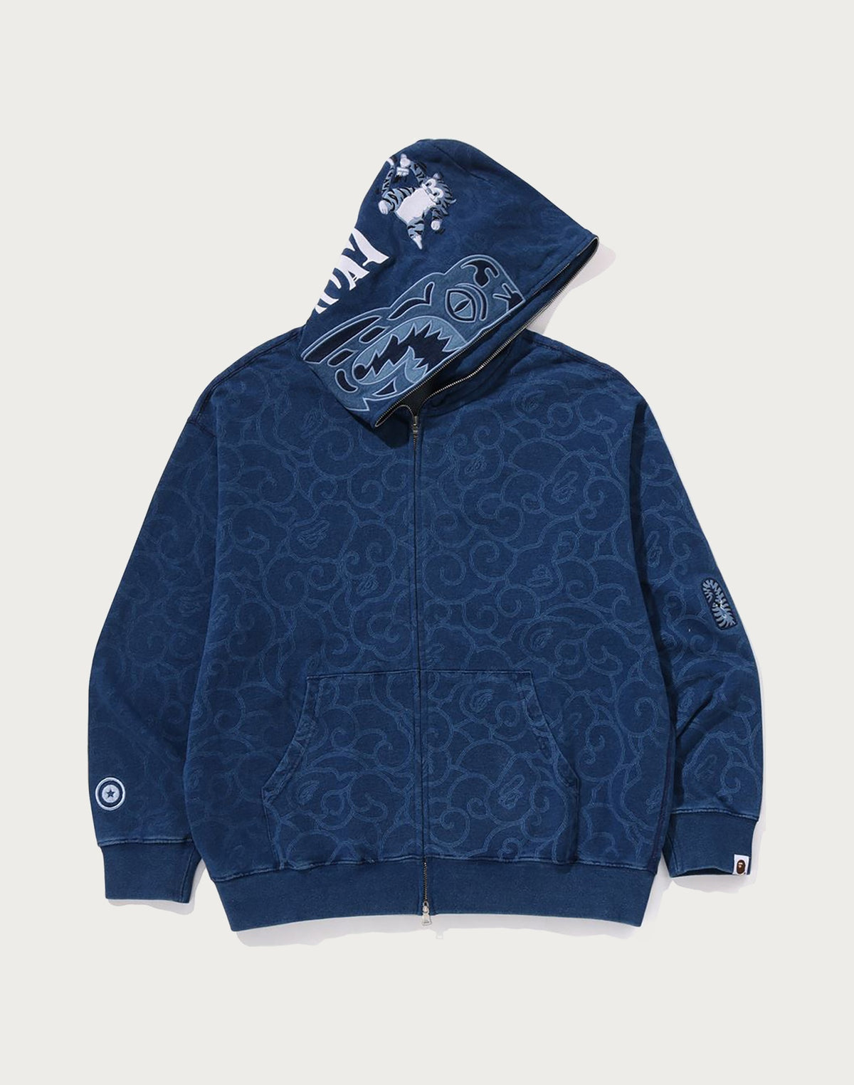 CLOUD CAMO TIGER UPCYCLED RELAXED FIT FULL ZIP HOODIE MENS
