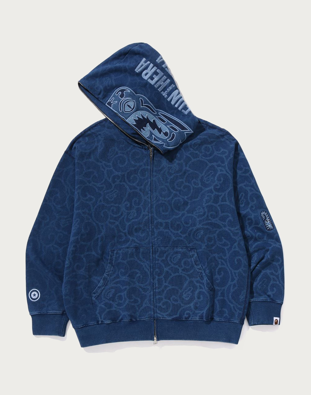 CLOUD CAMO TIGER UPCYCLED RELAXED FIT FULL ZIP HOODIE MENS