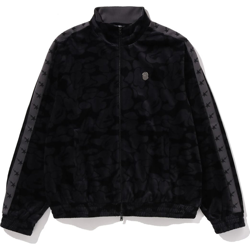 SOLID CAMO VELOUR METAL ONE POINT RELAXED FIT TRACK JACKET MENS