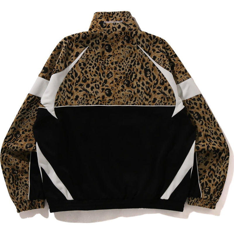 WILD LEOPARD PATTERN RELAXED FIT TRACK JACKET MENS