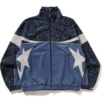 WILD LEOPARD PATTERN RELAXED FIT TRACK JACKET MENS