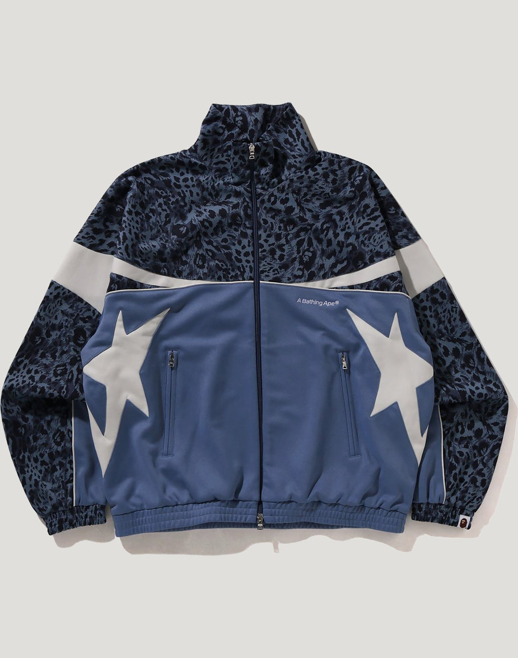WILD LEOPARD PATTERN RELAXED FIT TRACK JACKET MENS