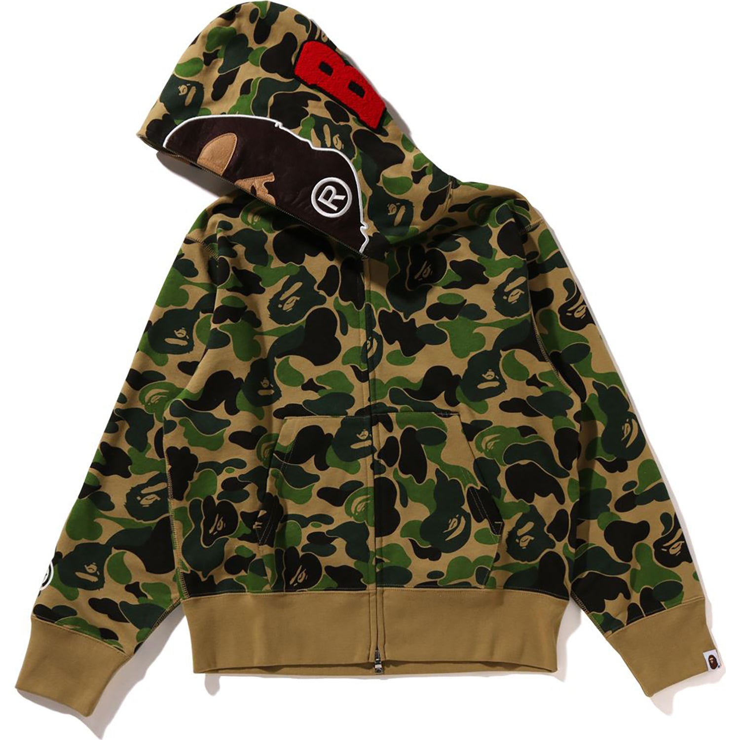 BAPE Womens ABC CAMO 2ND APE Full Zip Hoodie Fleece Patch, 2025