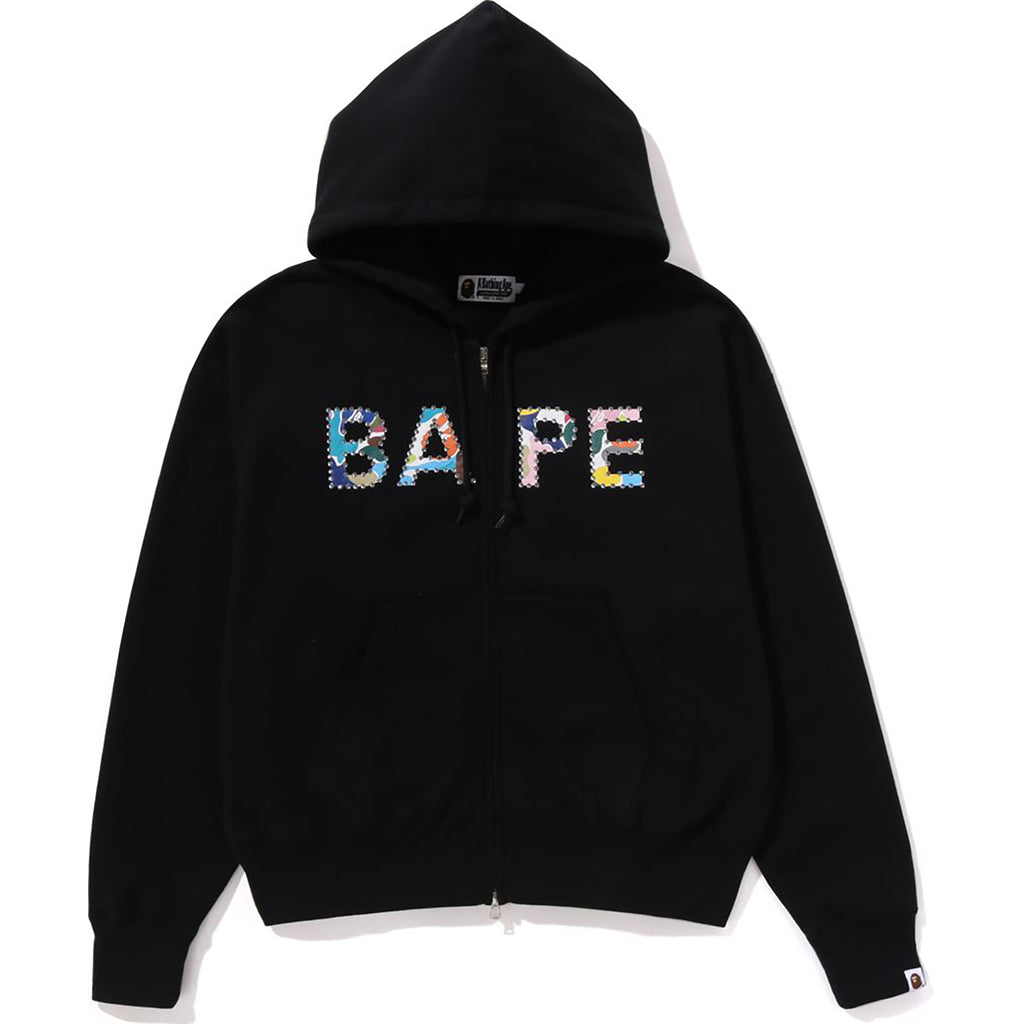 MULTI CAMO CRYSTAL LOGO WIDE ZIP HOODIE LADIES