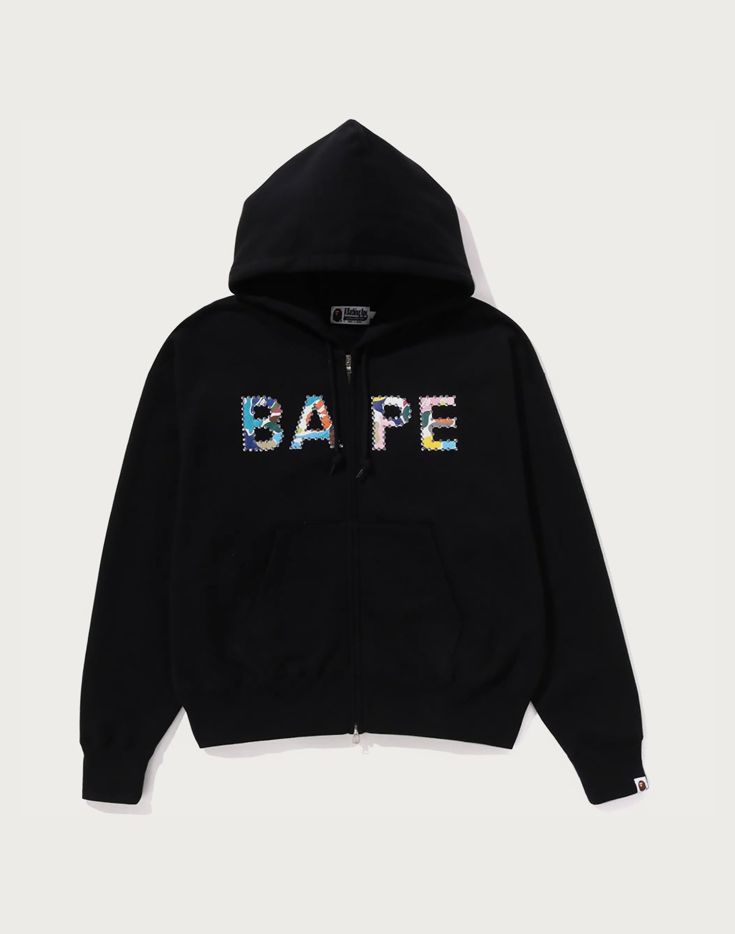 MULTI CAMO CRYSTAL LOGO WIDE ZIP HOODIE LADIES