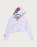 SHARK CROPPED FULL ZIP HOODIE LADIES
