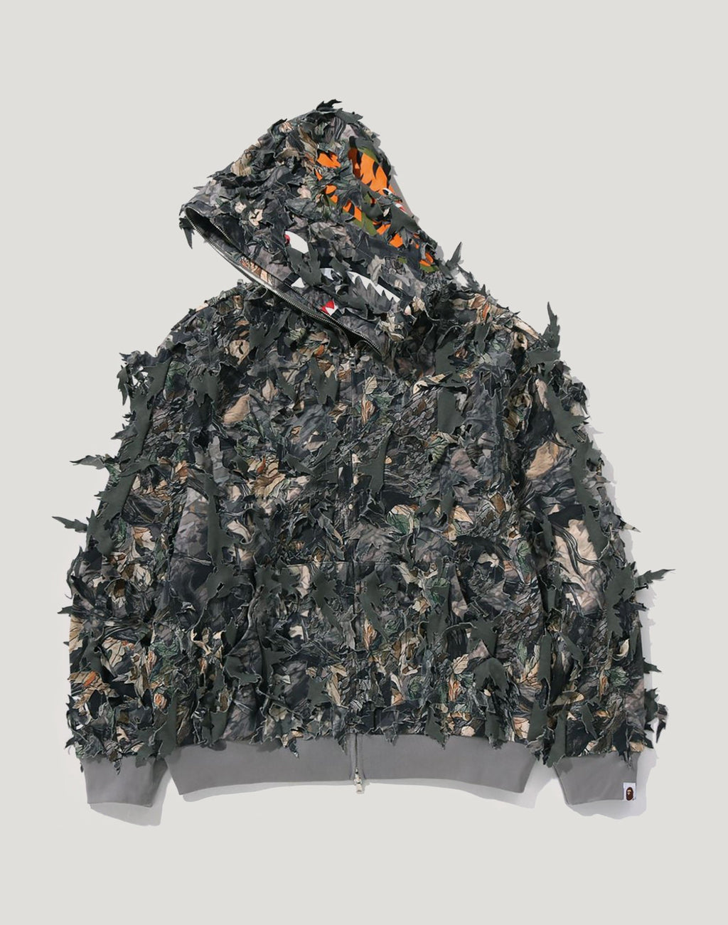 TREE EDGE CAMO LASER CUT CROPPED SHARK FULL ZIP HOODIE LADIES