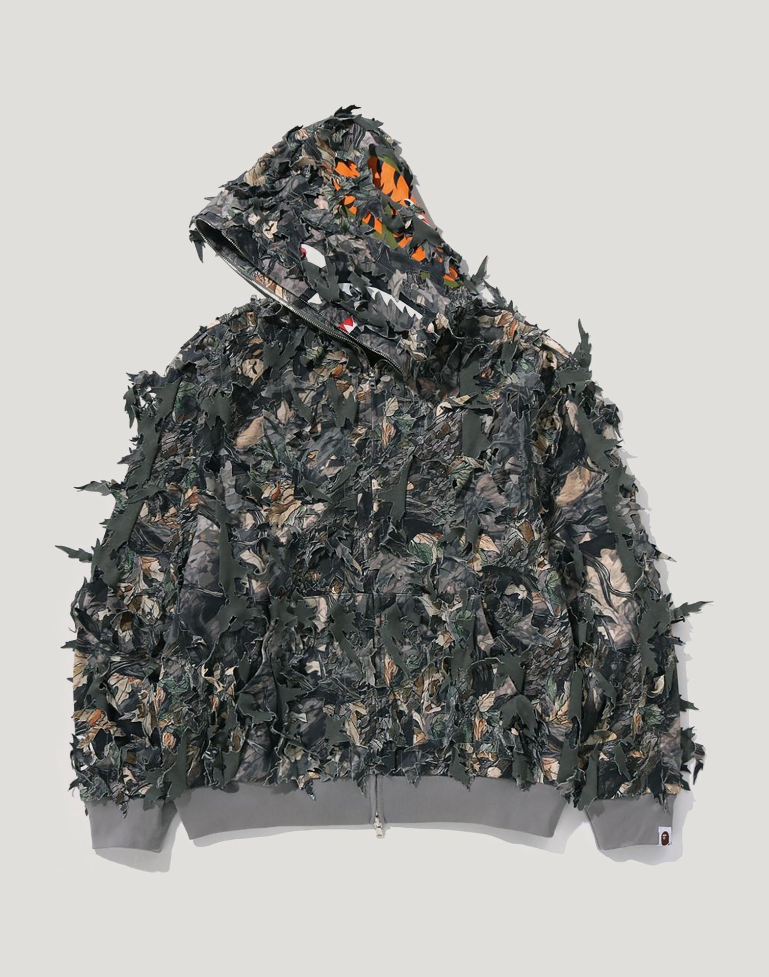TREE EDGE CAMO LASER CUT CROPPED SHARK FULL ZIP HOODIE LADIES