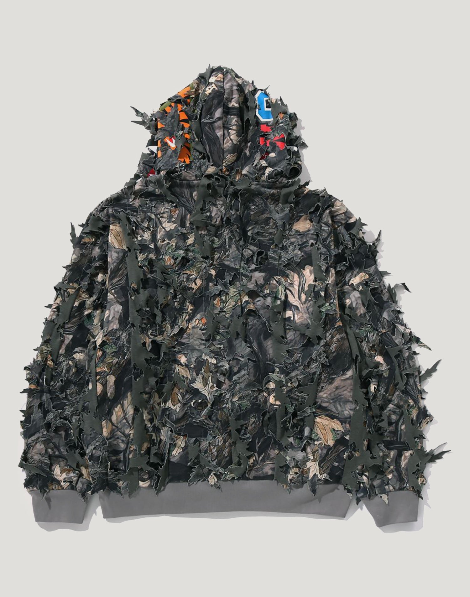 TREE EDGE CAMO LASER CUT CROPPED SHARK FULL ZIP HOODIE LADIES