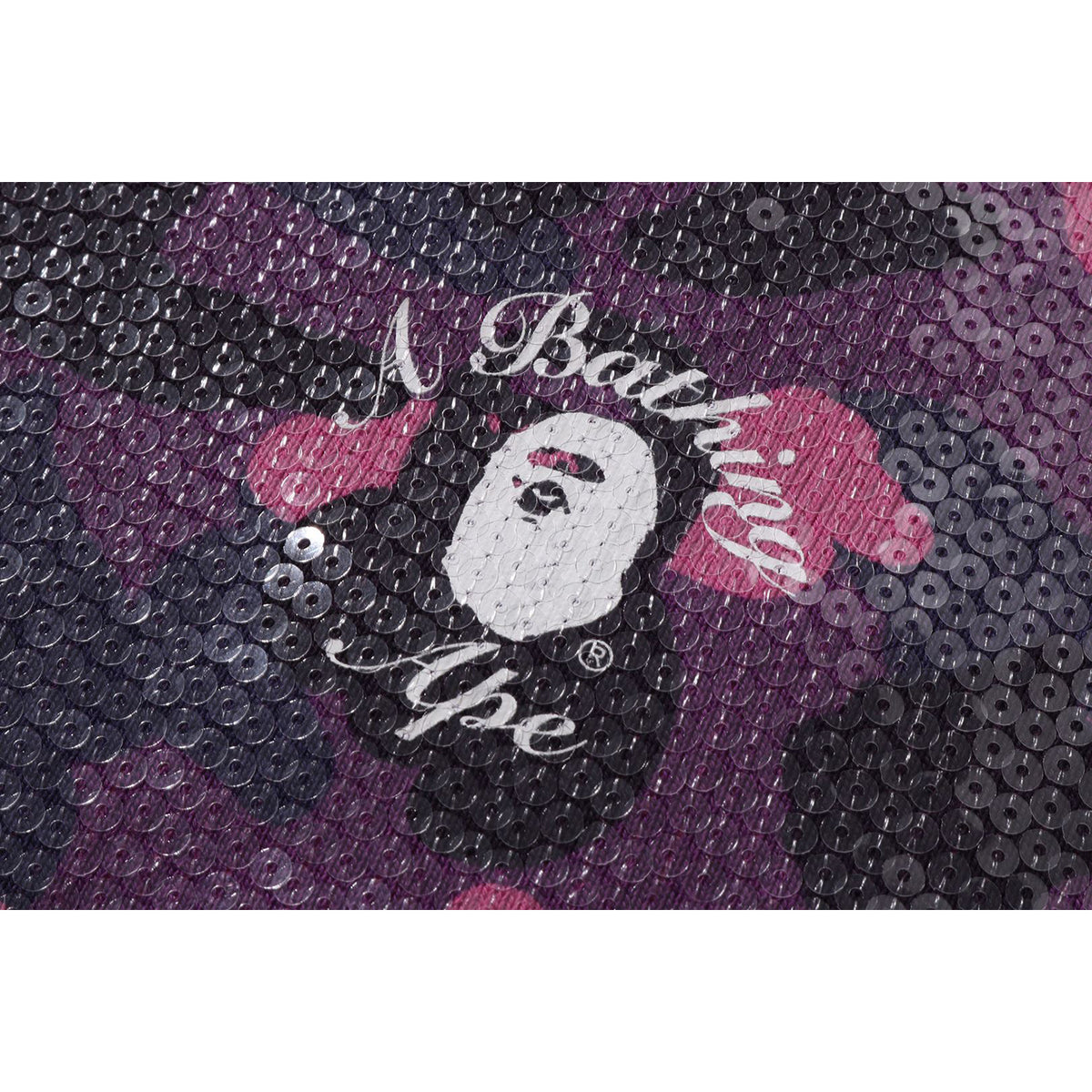 COLOR CAMO APE HEAD SEQUIN CROPPED FULL ZIP HOOOIE LADIES