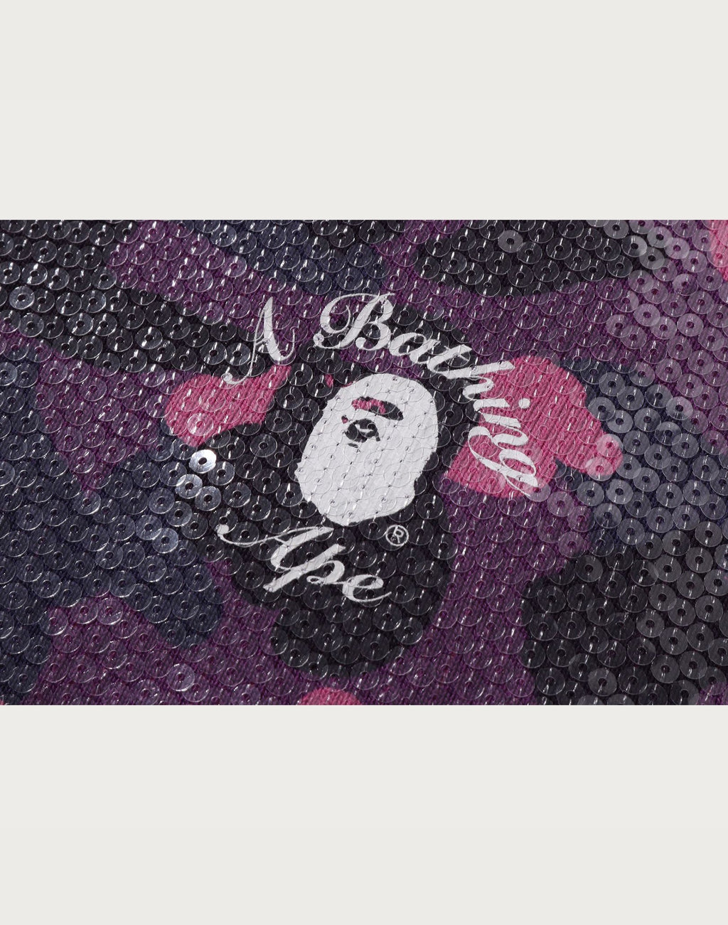 COLOR CAMO APE HEAD SEQUIN CROPPED FULL ZIP HOOOIE LADIES