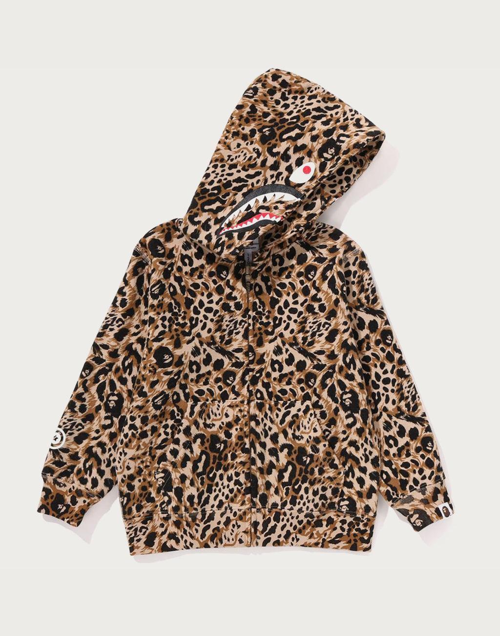 WILD LEOPARD PATTERN SHARK ZIP HOODIE KIDS