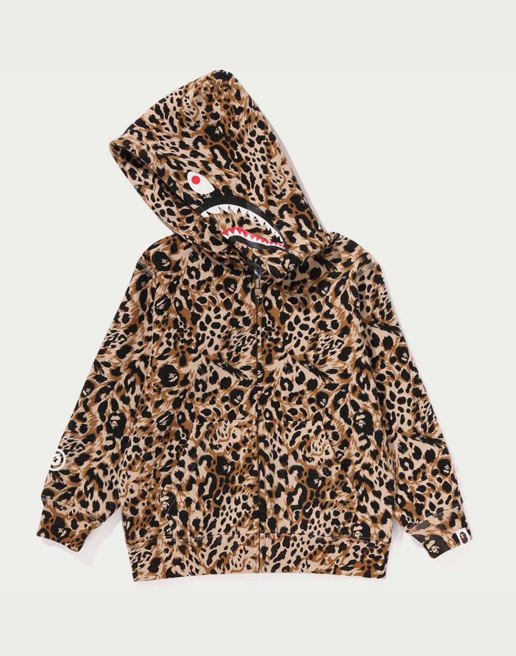 WILD LEOPARD PATTERN SHARK ZIP HOODIE KIDS