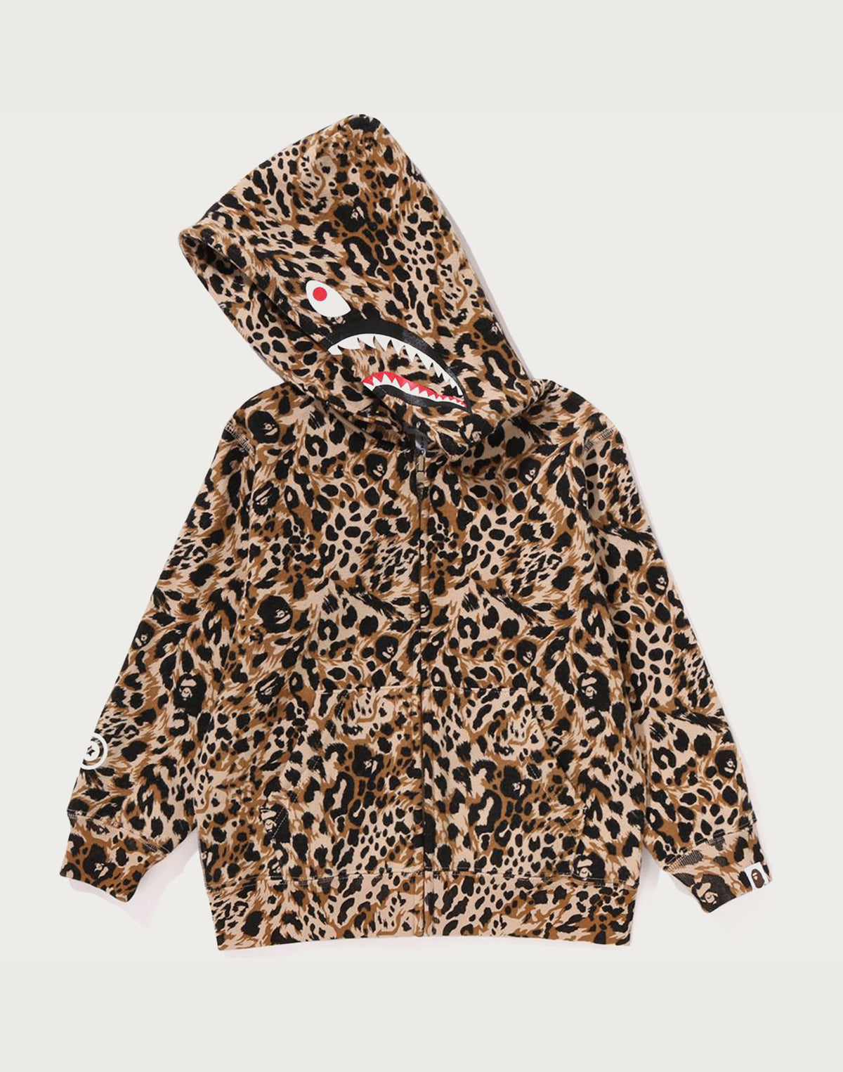 WILD LEOPARD PATTERN SHARK ZIP HOODIE KIDS