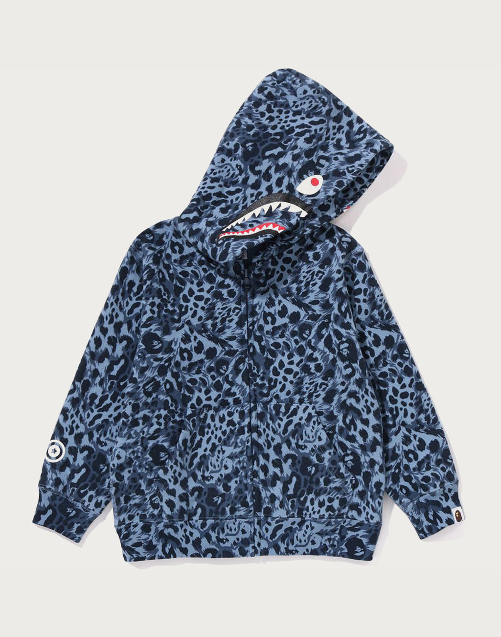 WILD LEOPARD PATTERN SHARK ZIP HOODIE KIDS