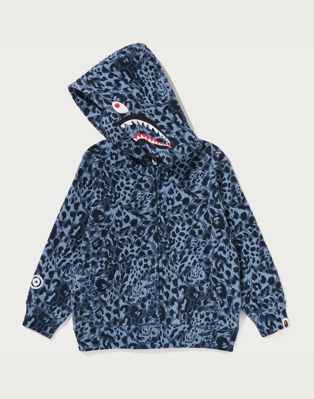 WILD LEOPARD PATTERN SHARK ZIP HOODIE KIDS