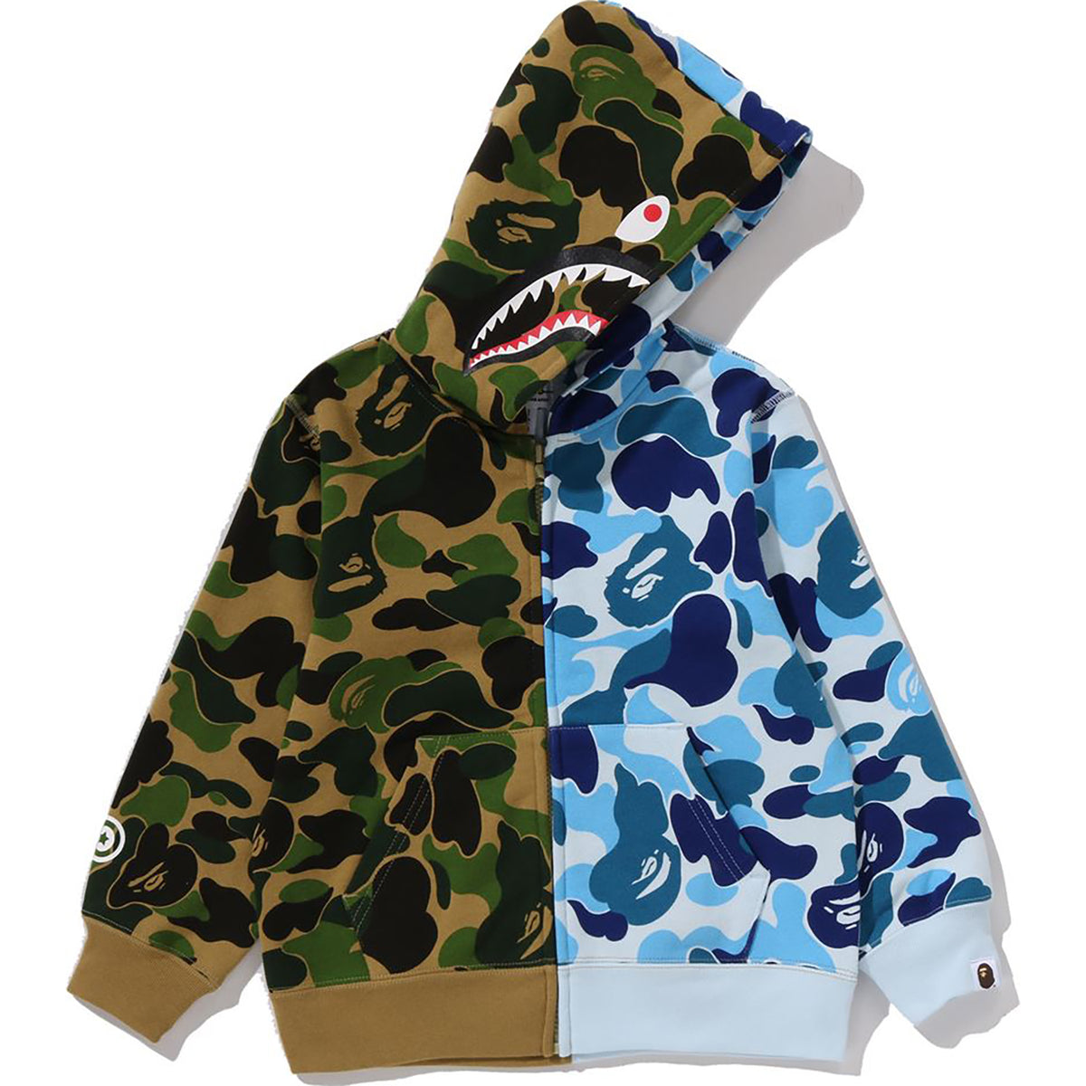 ABC CAMO MULTI SHARK ZIP HOODIE KIDS