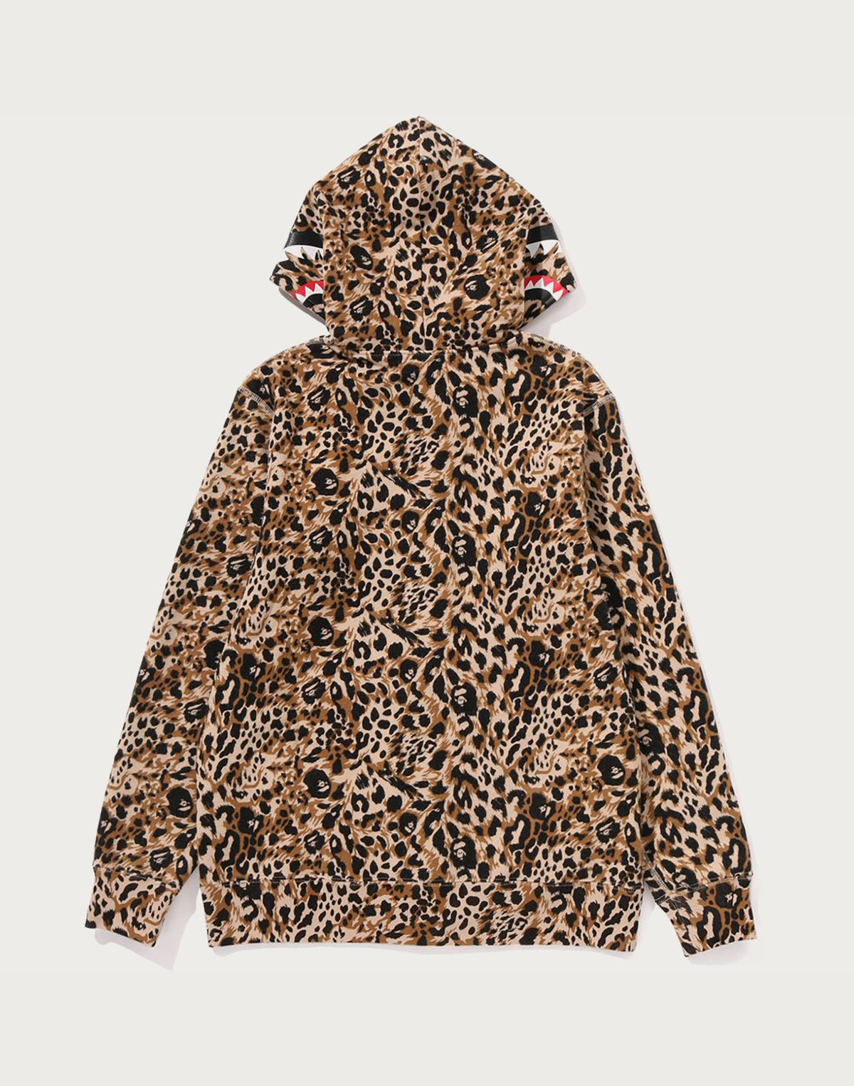 WILD LEOPARD PATTERN SHARK ZIP HOODIE JR KIDS