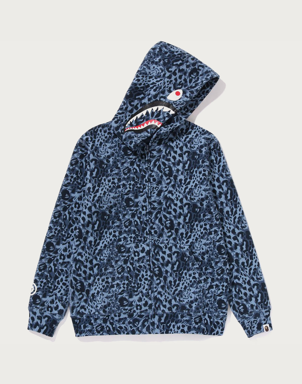 WILD LEOPARD PATTERN SHARK ZIP HOODIE JR KIDS