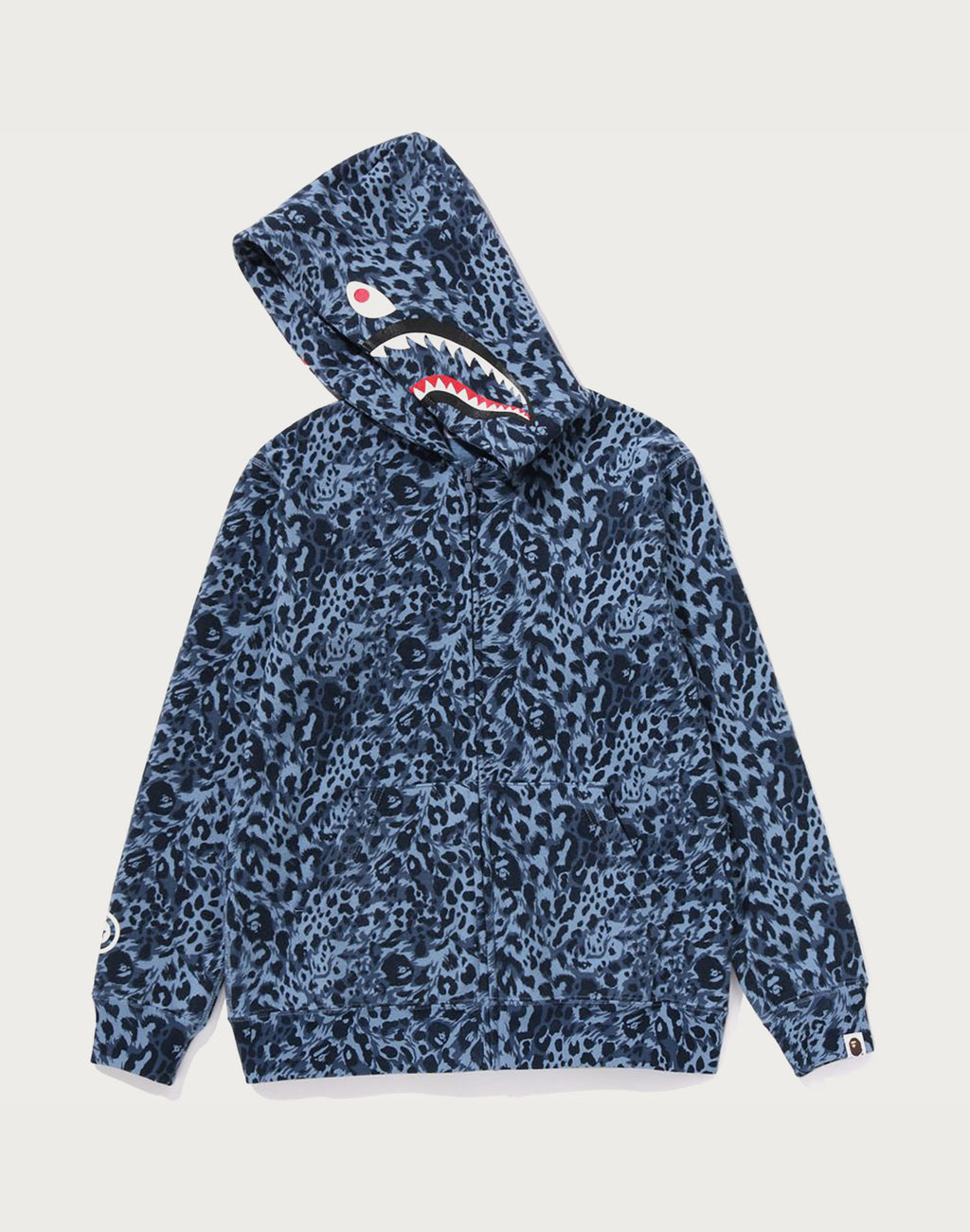 WILD LEOPARD PATTERN SHARK ZIP HOODIE JR KIDS