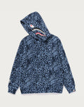 WILD LEOPARD PATTERN SHARK ZIP HOODIE JR KIDS