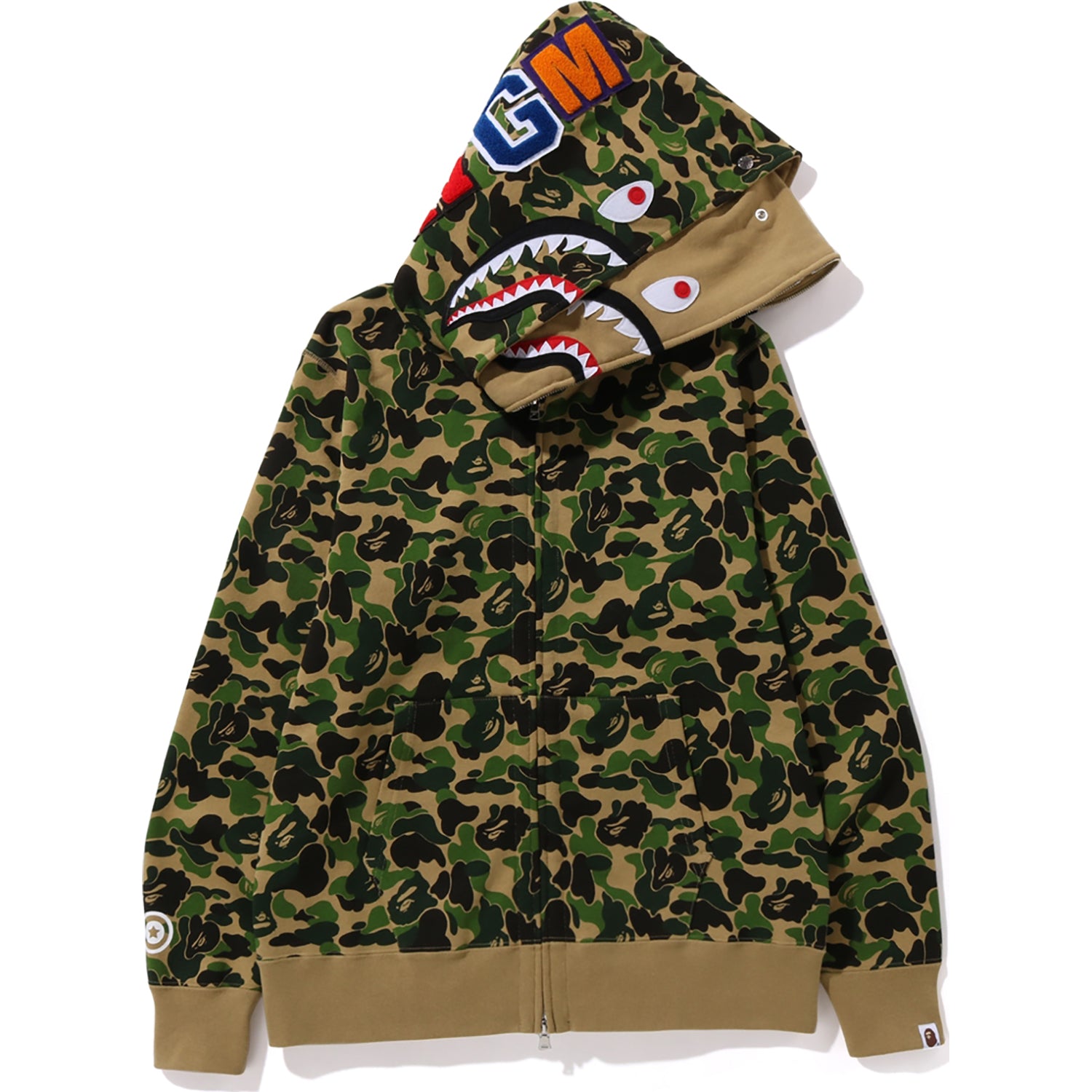 ABC CAMO DOUBLE SHARK FULL ZIP HOODIE MENS