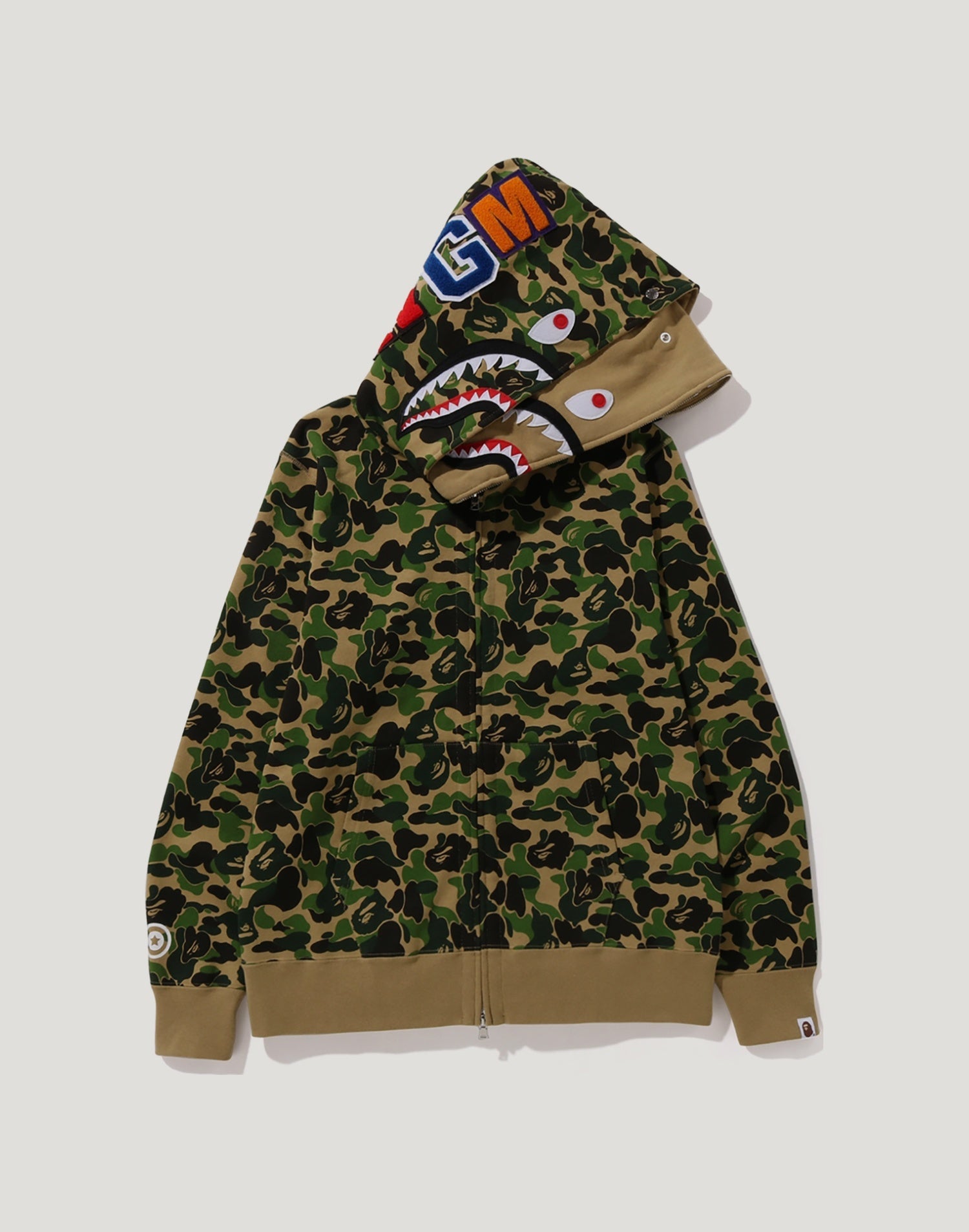 ABC CAMO DOUBLE SHARK FULL ZIP HOODIE MENS
