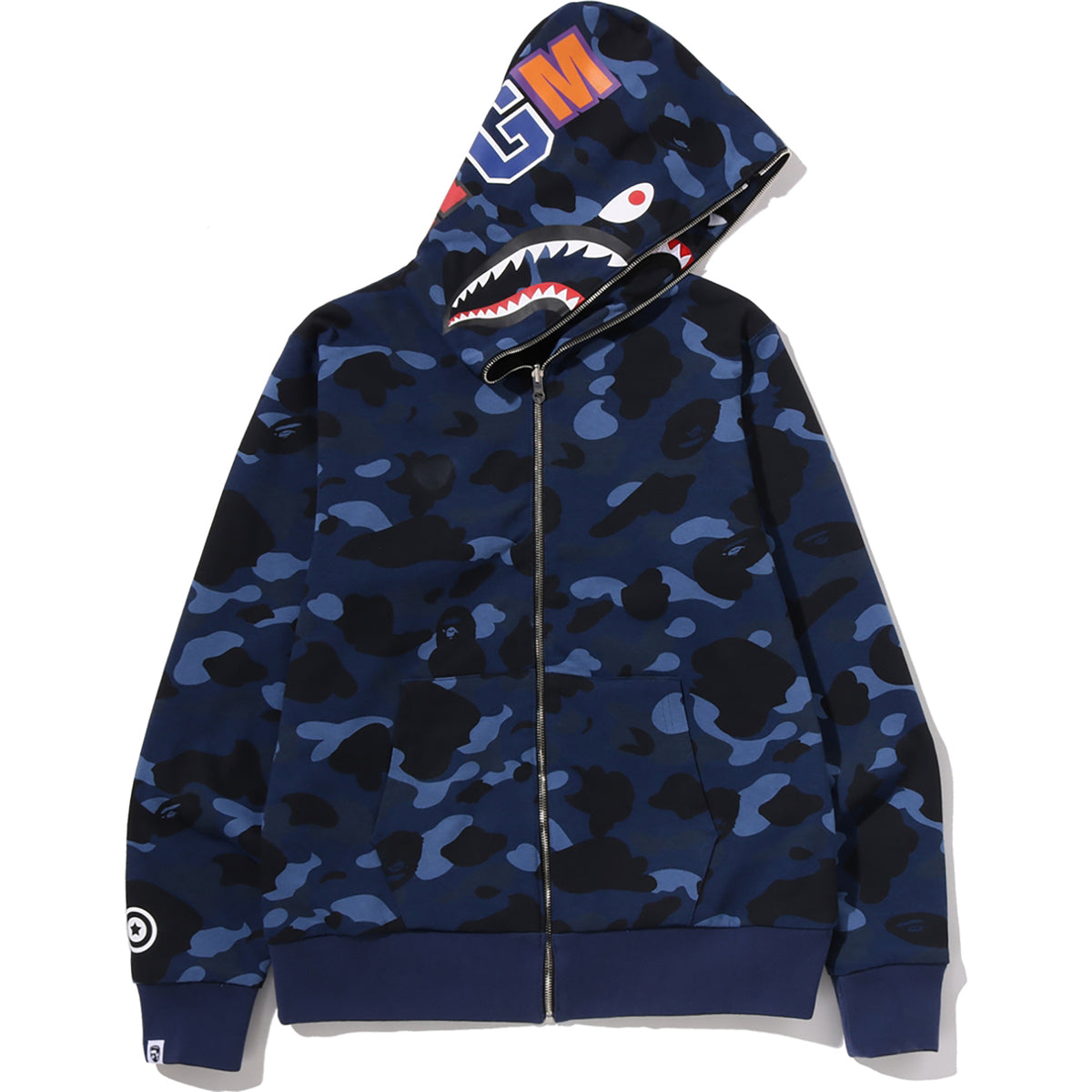 COLOR CAMO REVERSIBLE SHARK FULL ZIP HOODIE MENS