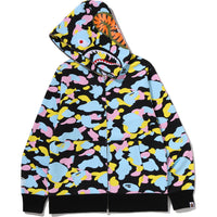 MULTI CAMO SHARK FULL ZIP HOODIE MENS