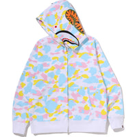 MULTI CAMO SHARK FULL ZIP HOODIE MENS