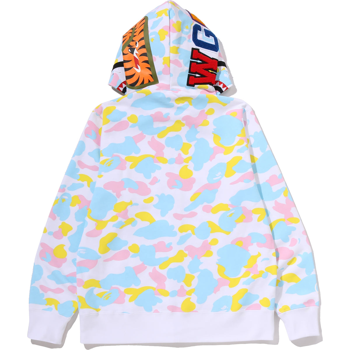 MULTI CAMO SHARK FULL ZIP HOODIE MENS