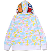 MULTI CAMO SHARK FULL ZIP HOODIE MENS