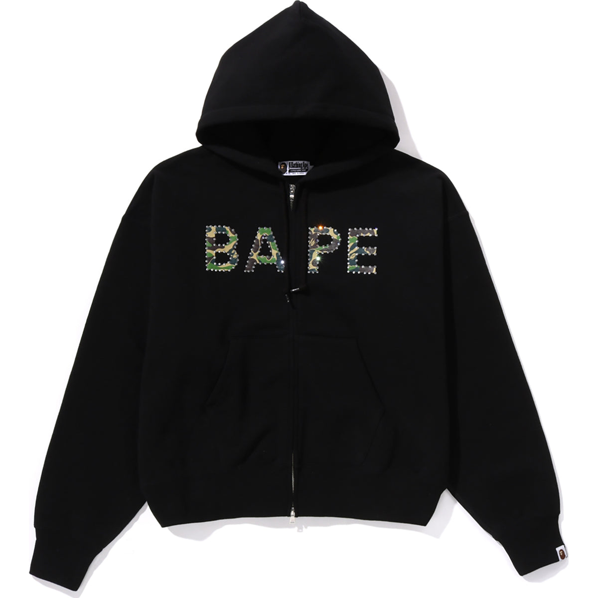 ABC CAMO CRYSTAL LOGO WIDE ZIP HOODIE LADIES