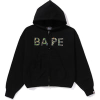 ABC CAMO CRYSTAL LOGO WIDE ZIP HOODIE LADIES