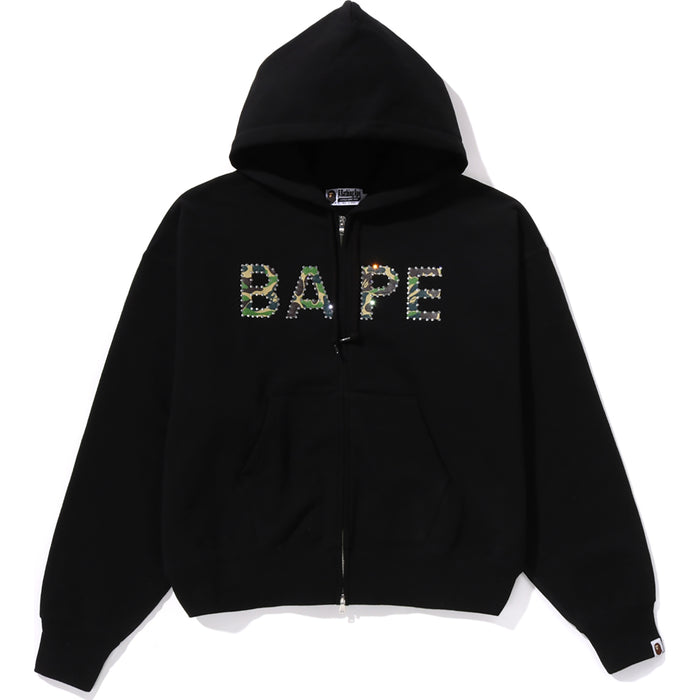 ABC CAMO CRYSTAL LOGO WIDE ZIP HOODIE LADIES