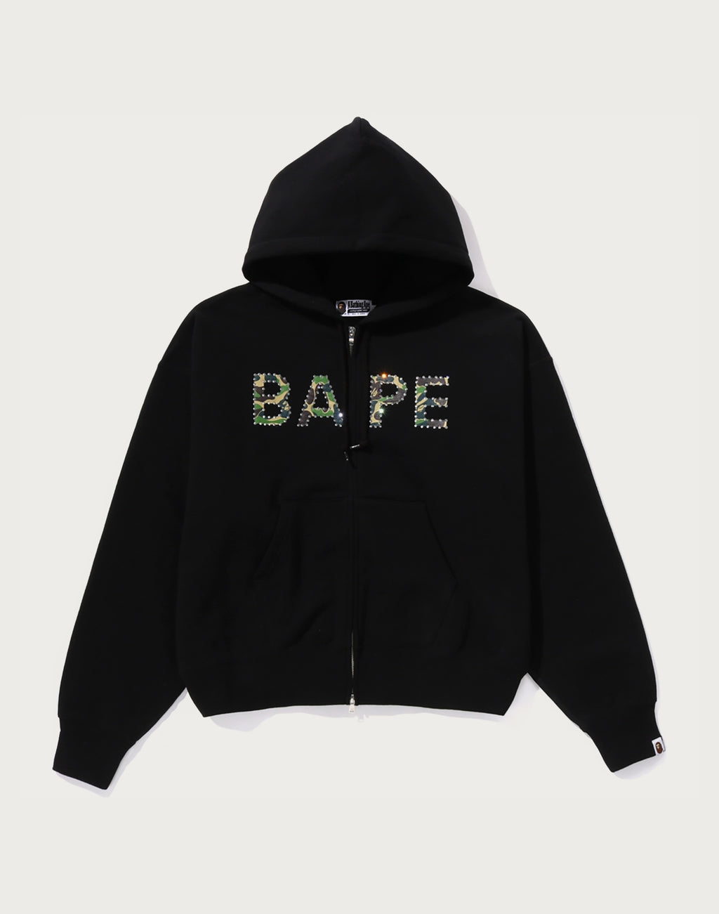 ABC CAMO CRYSTAL LOGO WIDE ZIP HOODIE LADIES