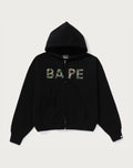 ABC CAMO CRYSTAL LOGO WIDE ZIP HOODIE LADIES