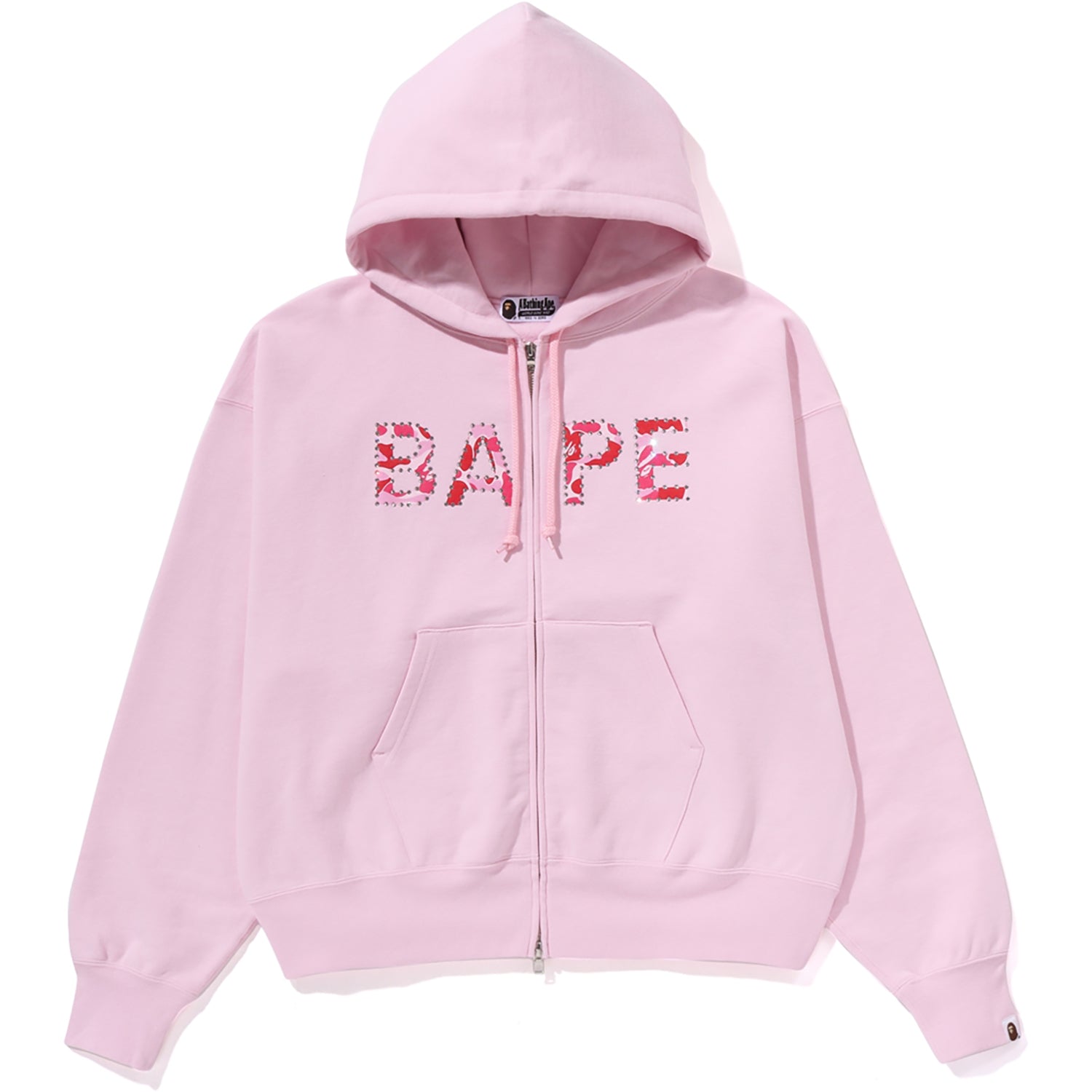 ABC CAMO CRYSTAL LOGO WIDE ZIP HOODIE LADIES – us.bape.com