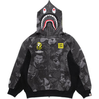 BAPE X CR7 LIFE ALL OVER PRINT LOGO RELAXED FIT SHARK HOODIE MENS