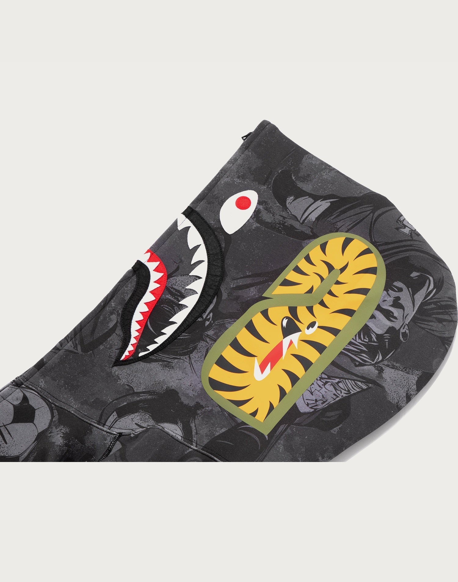 BAPE X CR7 LIFE ALL OVER PRINT LOGO RELAXED FIT SHARK HOODIE MENS