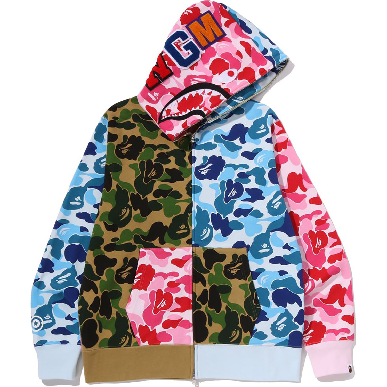 ABC CAMO CRAZY SHARK FULL ZIP HOODIE MENS – us.bape.com
