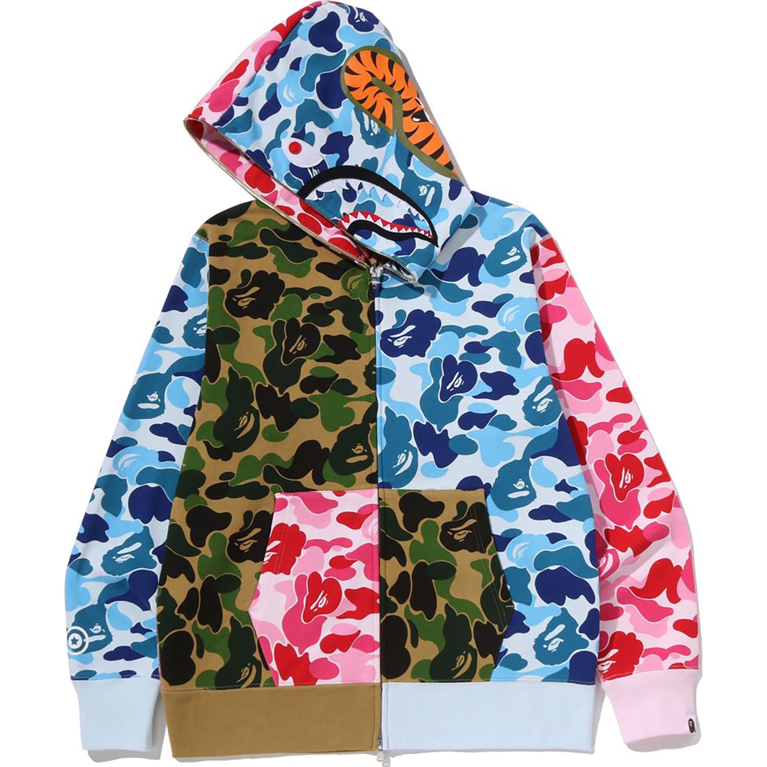 ABC CAMO CRAZY SHARK FULL ZIP HOODIE MENS – us.bape.com