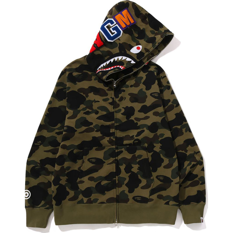 1ST CAMO SHARK FULL ZIP HOODIE MENS