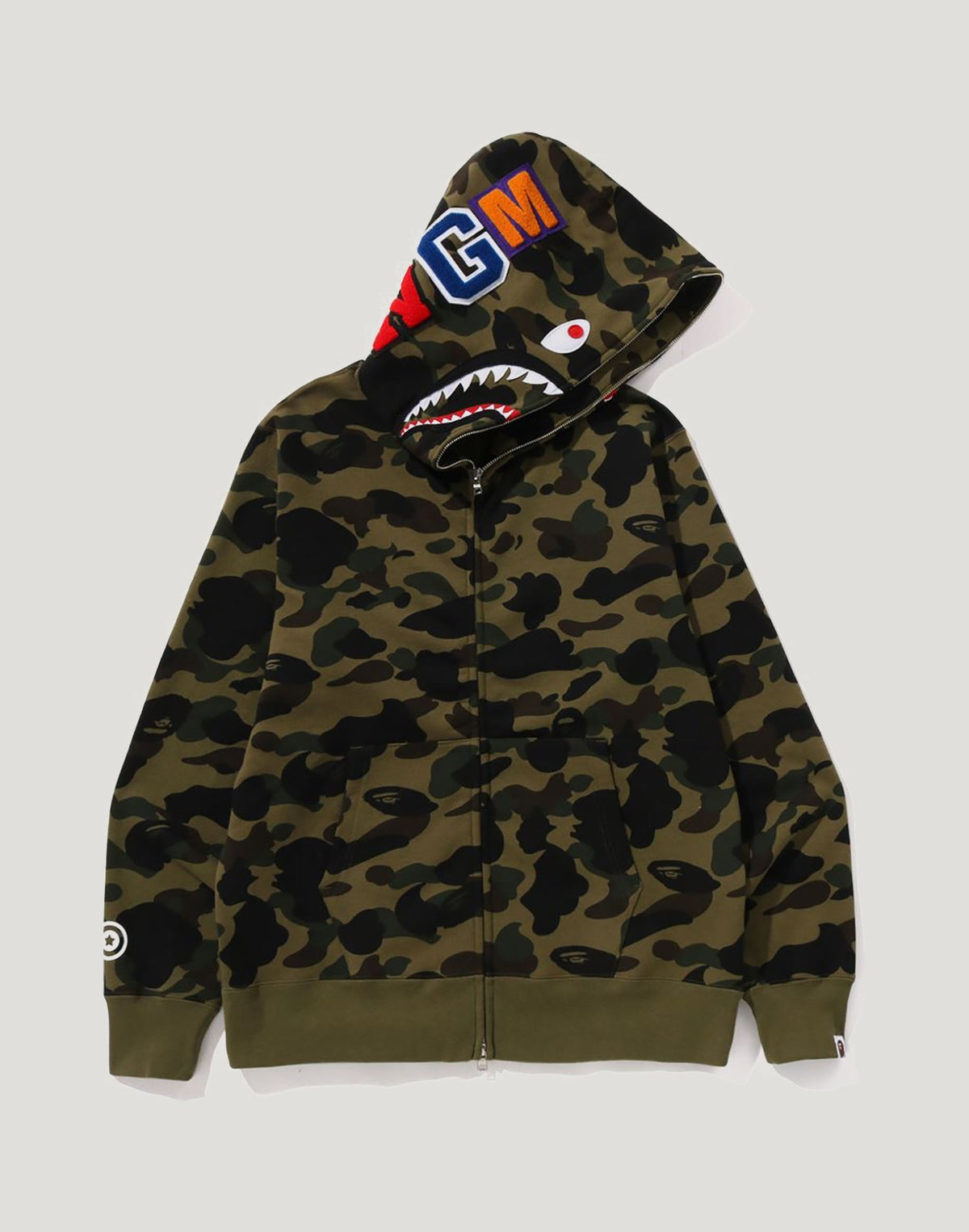 1ST CAMO SHARK FULL ZIP HOODIE MENS